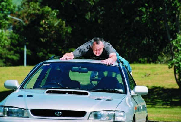 Peter Hassall car roof stunt